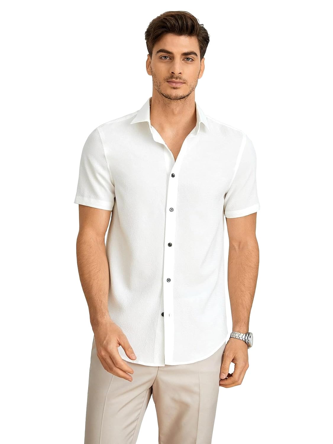 TAGDO Men’s Casual Shirt|| Solid Shirt|| Half Sleeve (5160)