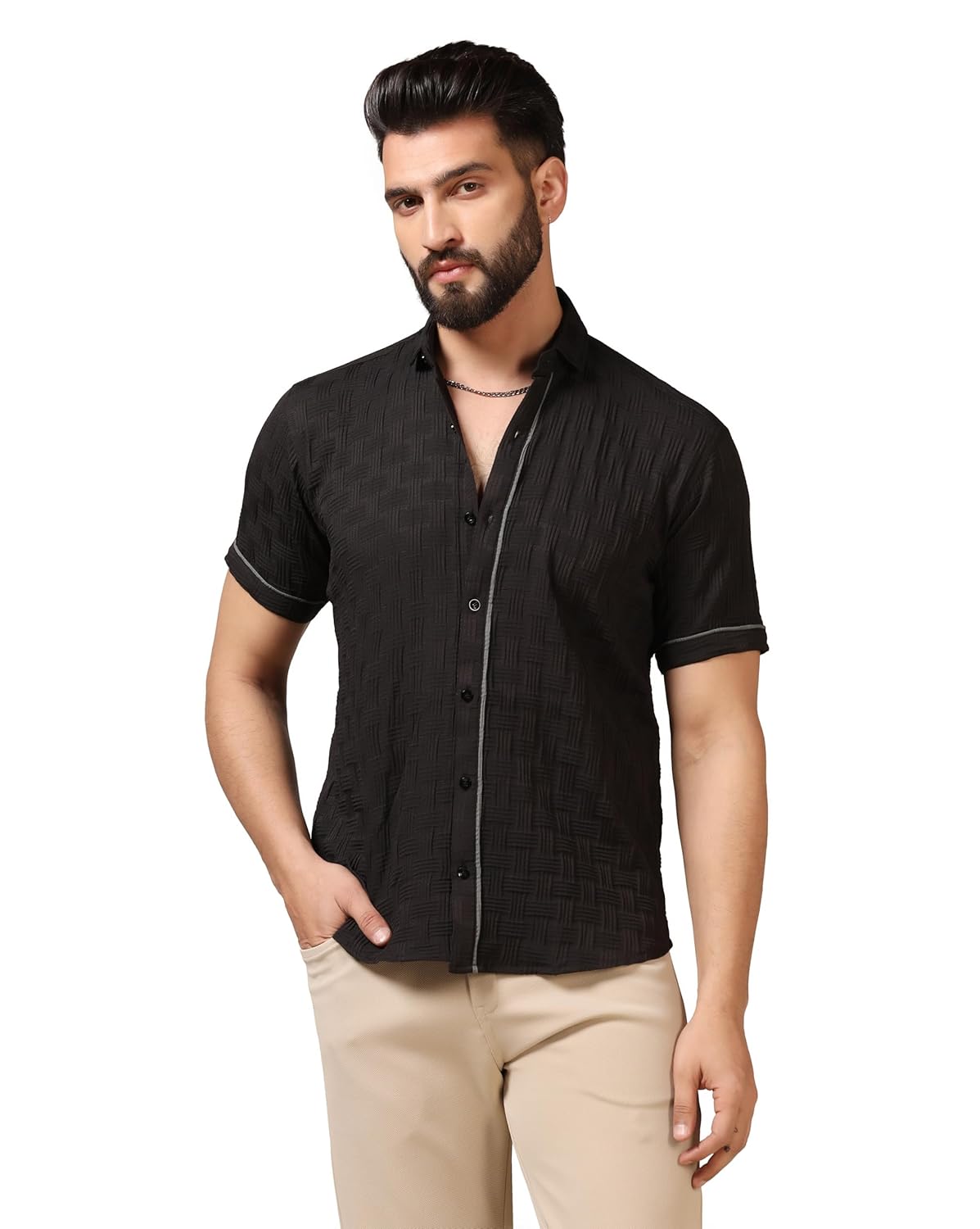 TOPLOT Men’s Regular Fit Casual Shirt