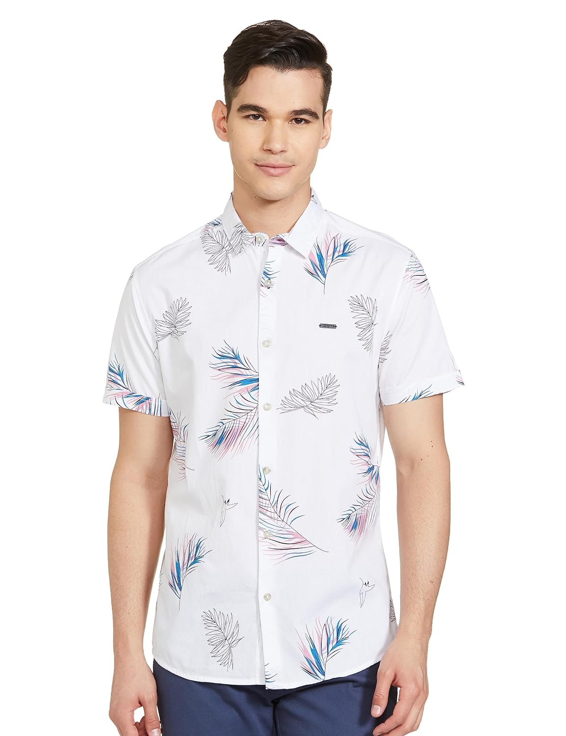 The Indian Garage Co Men Cotton Slim Fit Conversational Printed Half Sleeves Cutaway Collar Casual Shirt The Indian Garage Co Men Cotton Slim Fit Conversational Printed Half Sleeves Cutaway Collar Casual Shirt