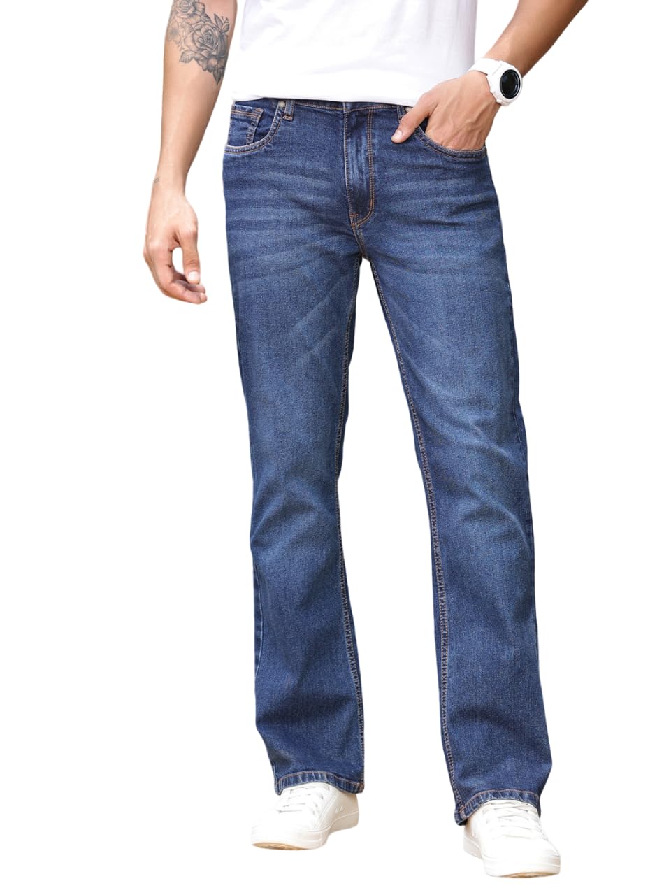 Thomas Scott Men’s Mid-Rise Clean Look Boot Cut Jeans Thomas Scott Men’s Mid-Rise Clean Look Boot Cut Jeans