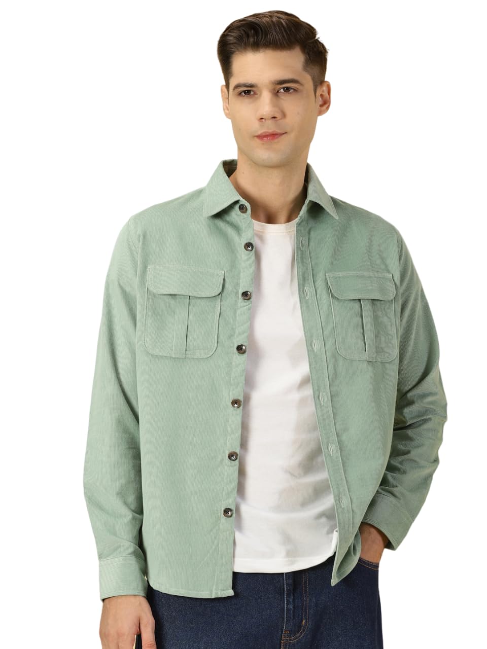Thomas Scott Men’s Premium Slim Fit Corduroy Casual Shirt