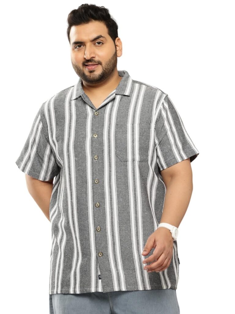 Thomas Scott Men’s | Stripes | Half Sleeve | Regular Fit | Cotton Blend | Spread Collar | Casual Shirt