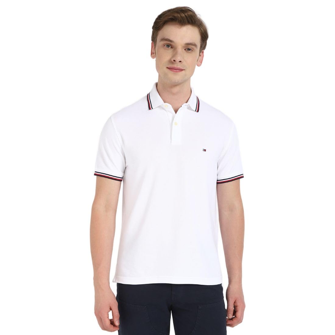 Tommy Hifiger Men White Polo Tommy Hifiger Men White Polo