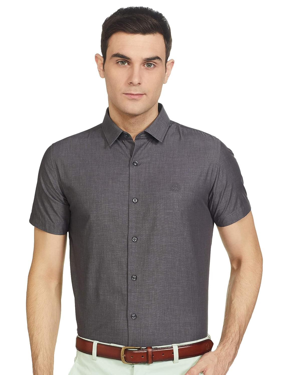 UNITED COLORS OF BENETTON Men’s Cotton Slim Fit Shirt