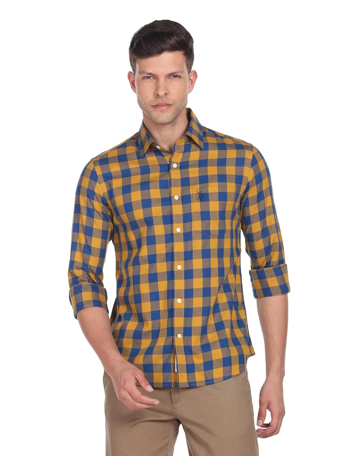 U.S. POLO ASSN. Men Cotton Regular Fit Buffalo Check Casual Shirt