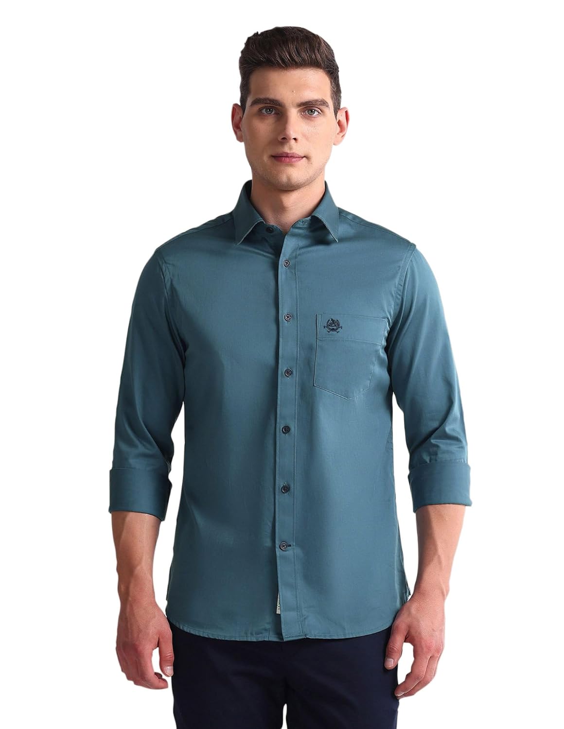 U.S. POLO ASSN. Men’s Solid Spread Collar Cotton Tailored Fit Shirt
