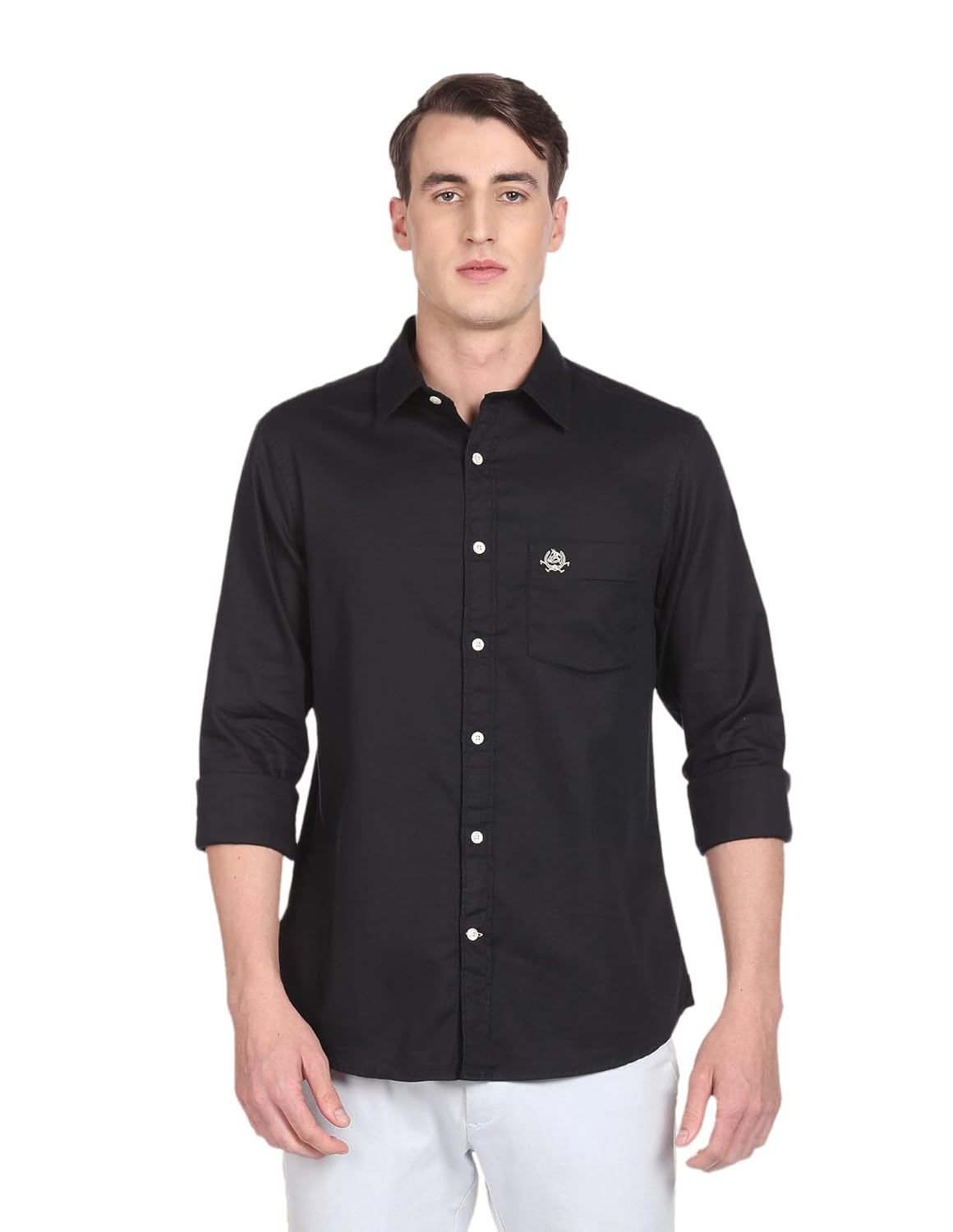 U.S. POLO ASSN. Men’s Solid Spread Collar Premium Cotton Dobby Tailored Fit Shirt