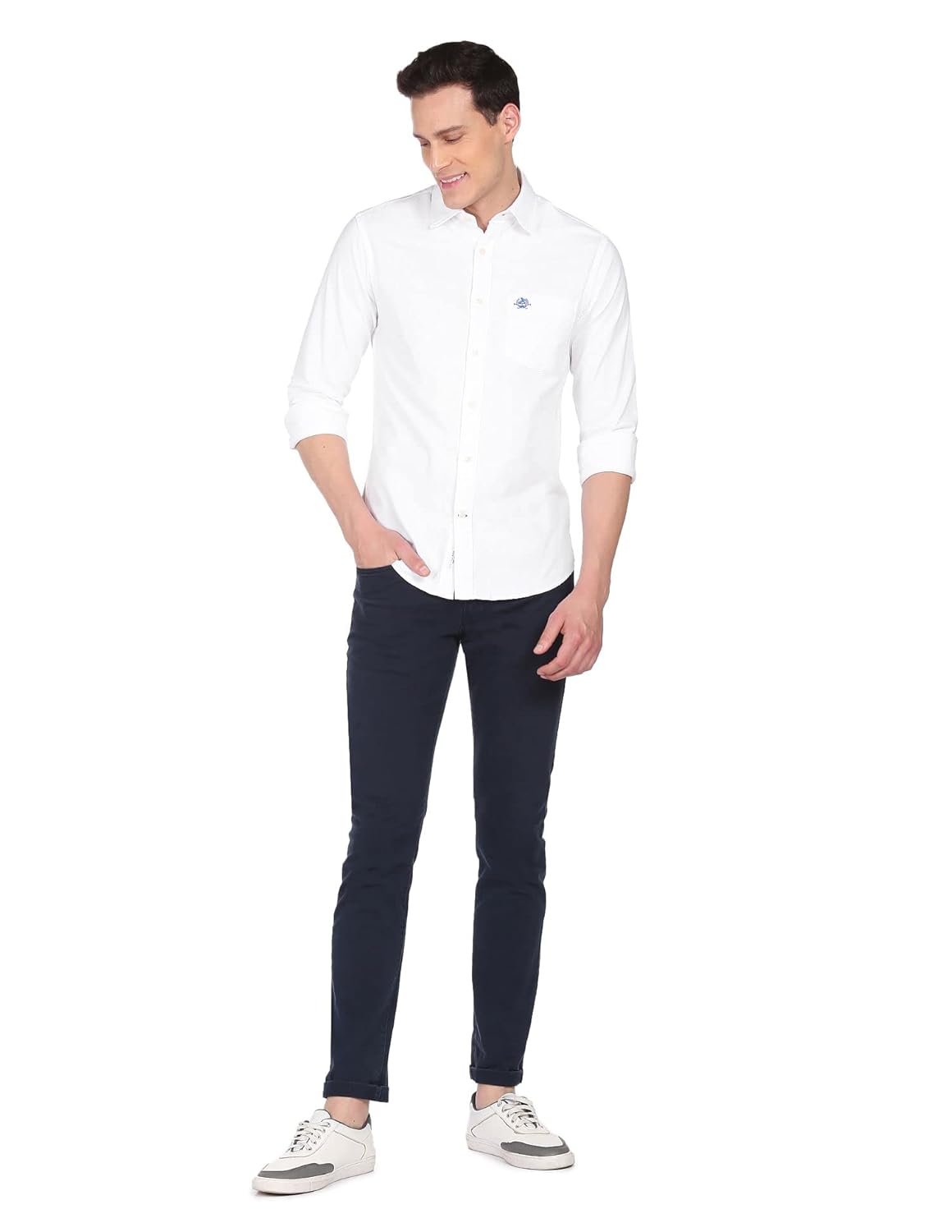 U.S. POLO ASSN. Men’s Solid Spread Collar Premium Cotton Oxford Tailored Fit Shirt