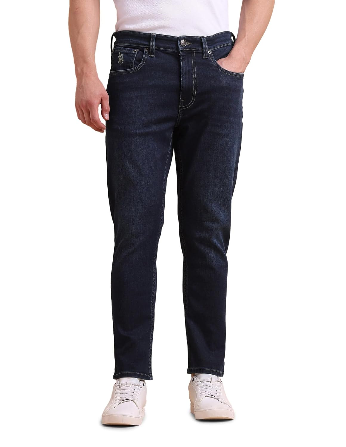 U.S. Polo Assn. Denim Co. Men’s Cole Comfort Cropped Fit Blue Jeans U.S. Polo Assn. Denim Co. Men’s Cole Comfort Cropped Fit Blue Jeans
