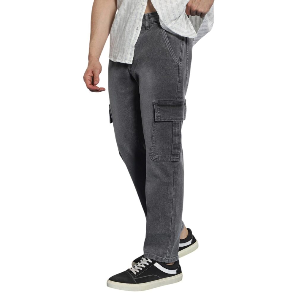 Urbano Fashion Men’s Regular Fit Washed Cargo Jeans with 6 Pockets Stretchable Urbano Fashion Men’s Regular Fit Washed Cargo Jeans with 6 Pockets Stretchable