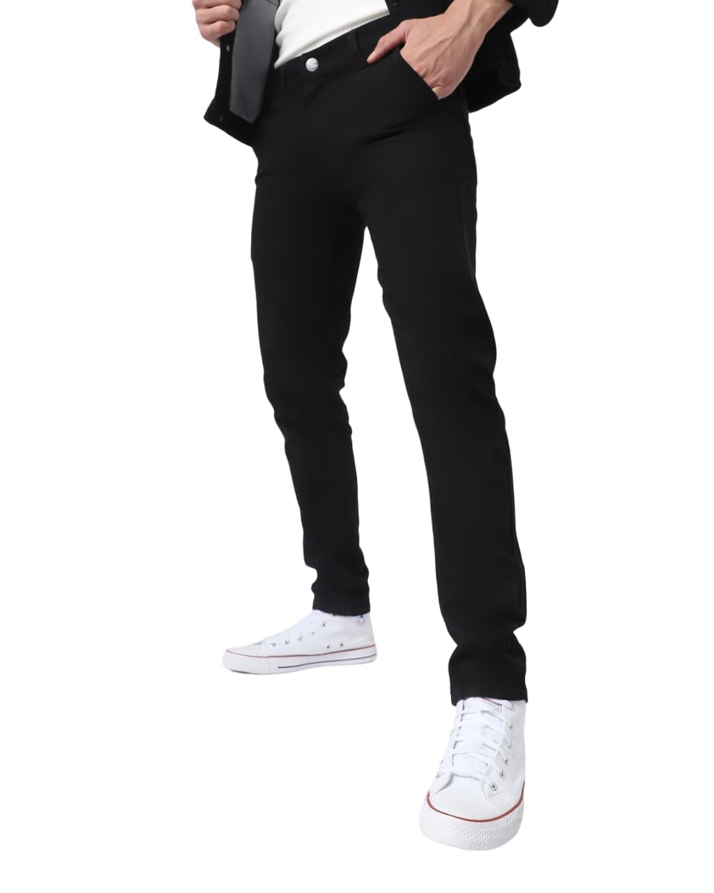 Urbano Fashion Men’s Slim Fit Black Stretch Jeans