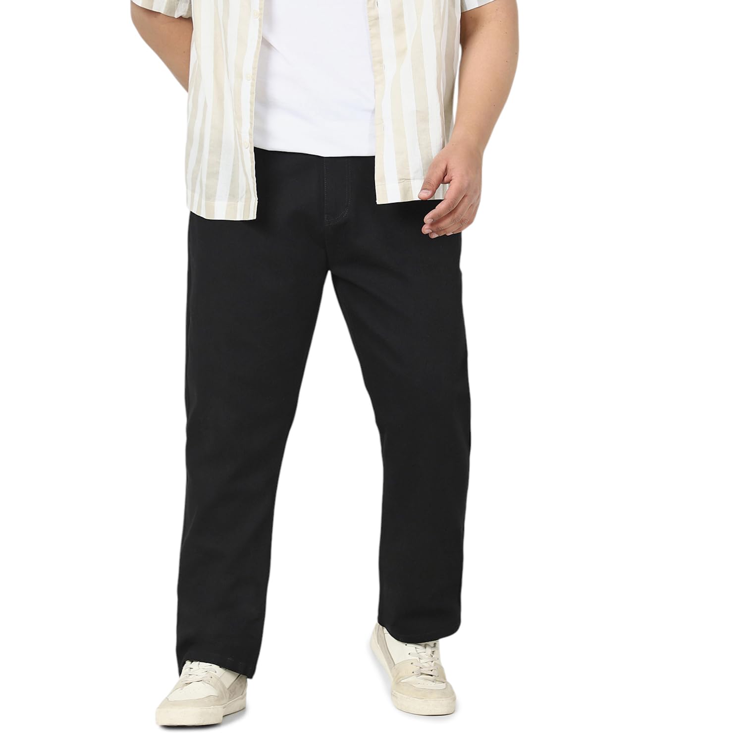 Urbano Plus Men’s Straight Fit Washed Jeans Stretchable