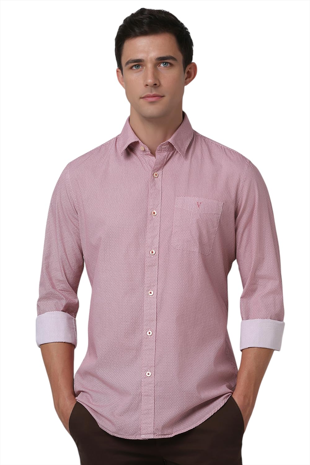 Van Heusen Men’s Cotton Solid Slim Fit Shirt