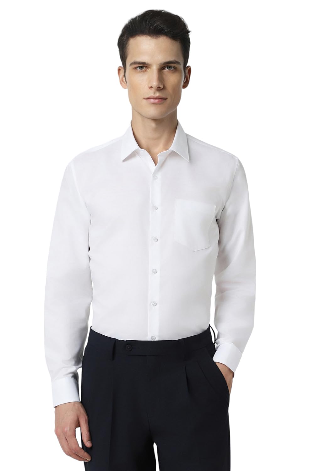 Van Heusen Solid Formal Shirt for Men| Premium Cotton| Full Sleeves| Slim Fit |Breathable Fabric