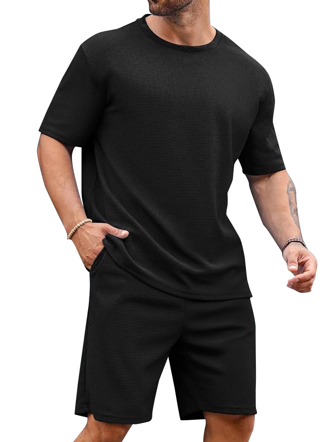 Vogaan Men’s T-Shirt and Shorts Set | Top & Shorts Night Suits Set | Night Wear for Men