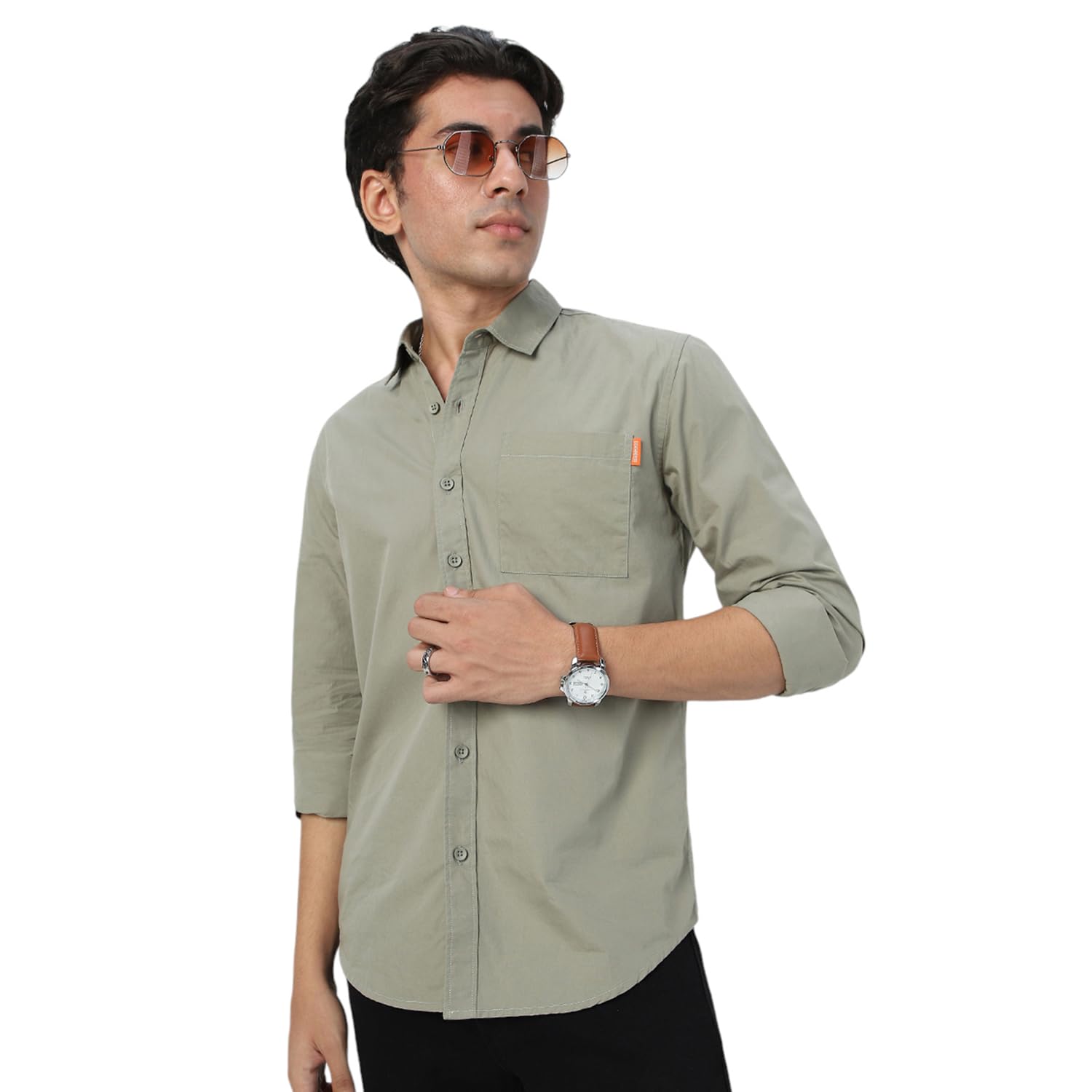 Urbano Fashion Men’s Cotton Full Sleeve Regular Fit Casual Solid Shirt