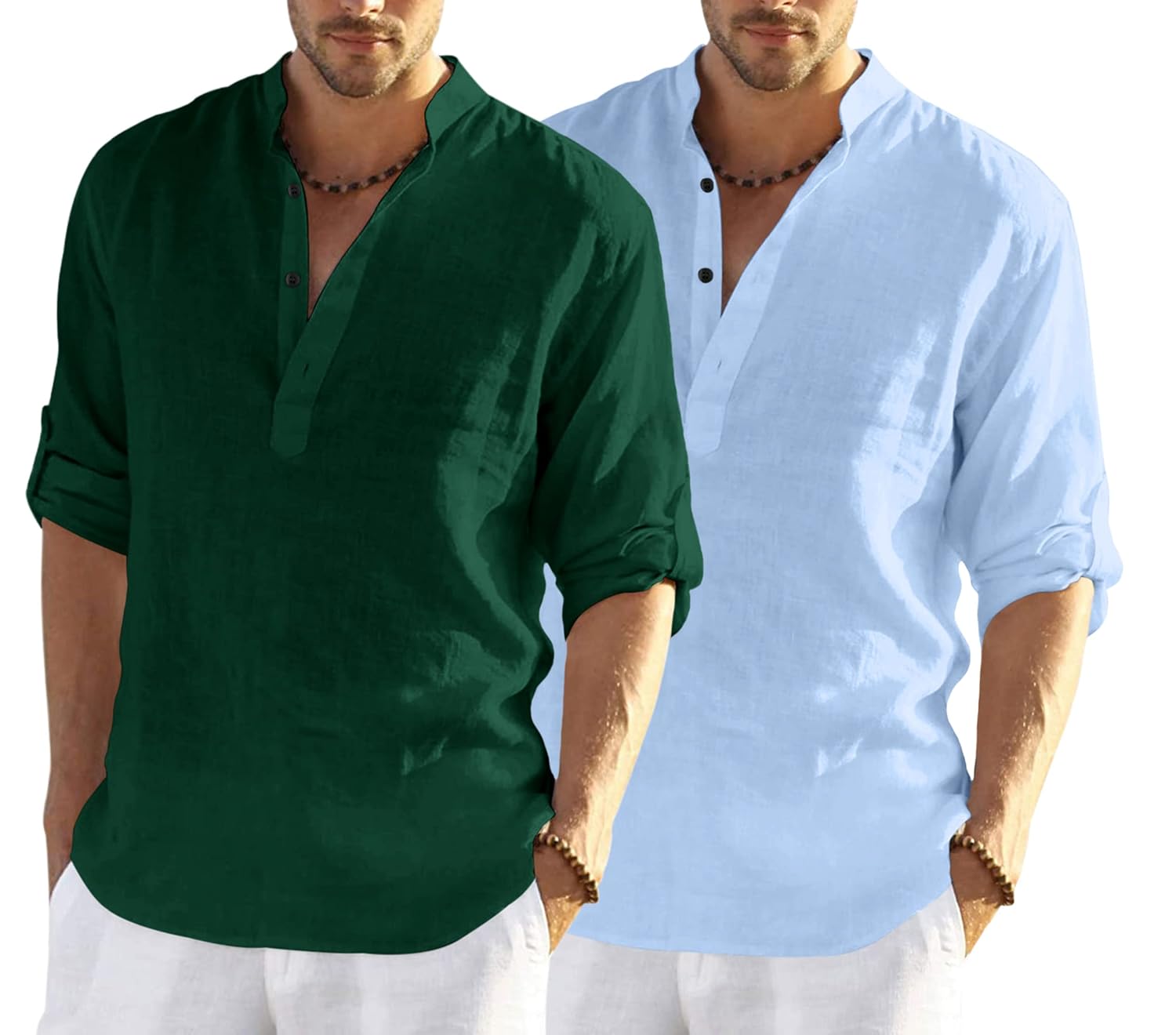 Bellstone Men’s Cotton Blend Solid Regular Dress Shirt