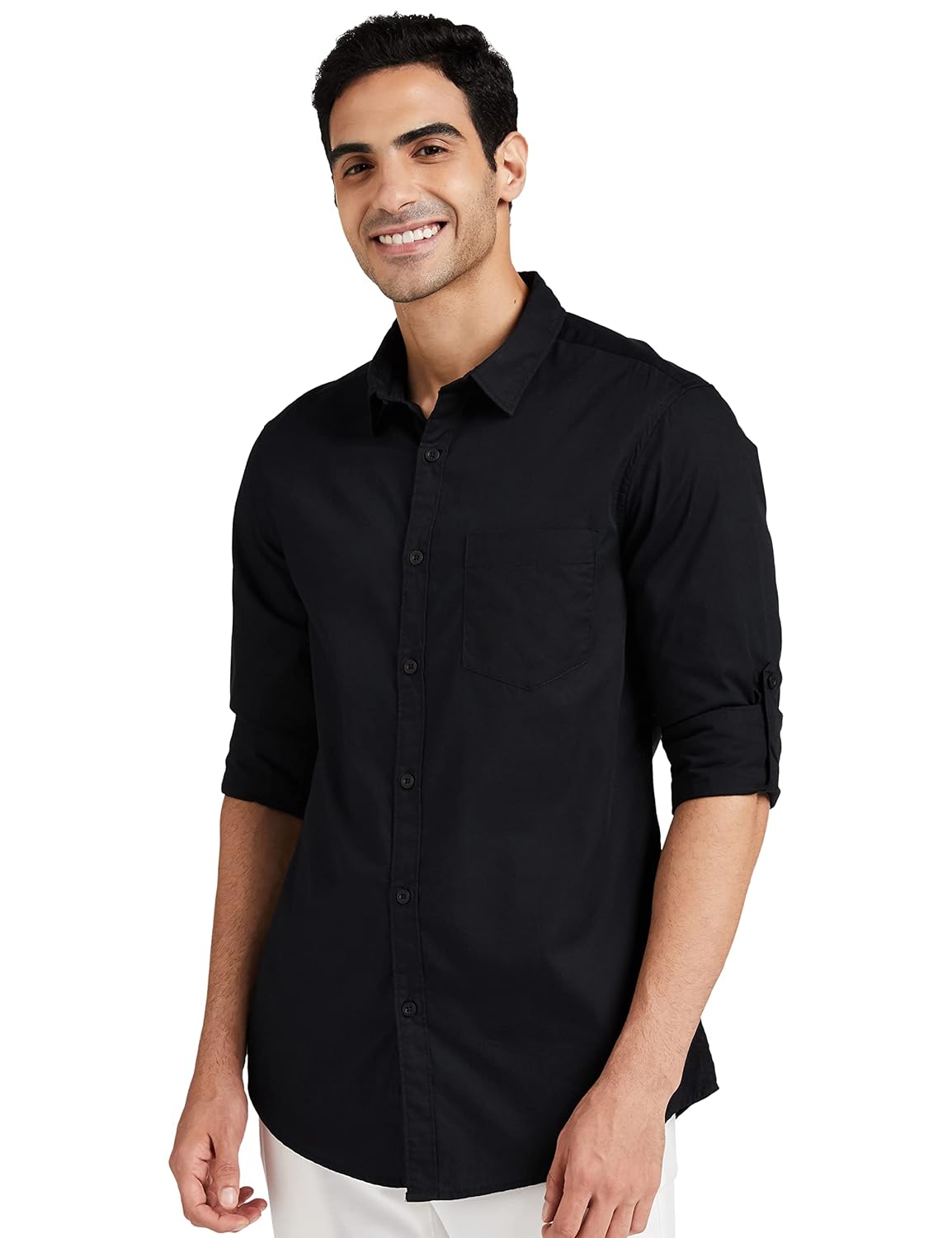 Amazon Brand – Symbol Men’s Cotton Shirt | Casual | Plain | Full Sleeve | Summer – Regular Fit (Available in Plus Size and Combo Packs)