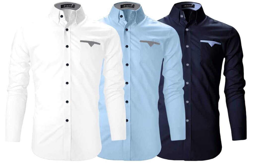 Macsivo Men’s Cotton Blend Shirt for Men | Spread Collar | Casual | Plain | Formal | Full Sleeve | Summer | Regular Fit – (Combo Pack of 3)