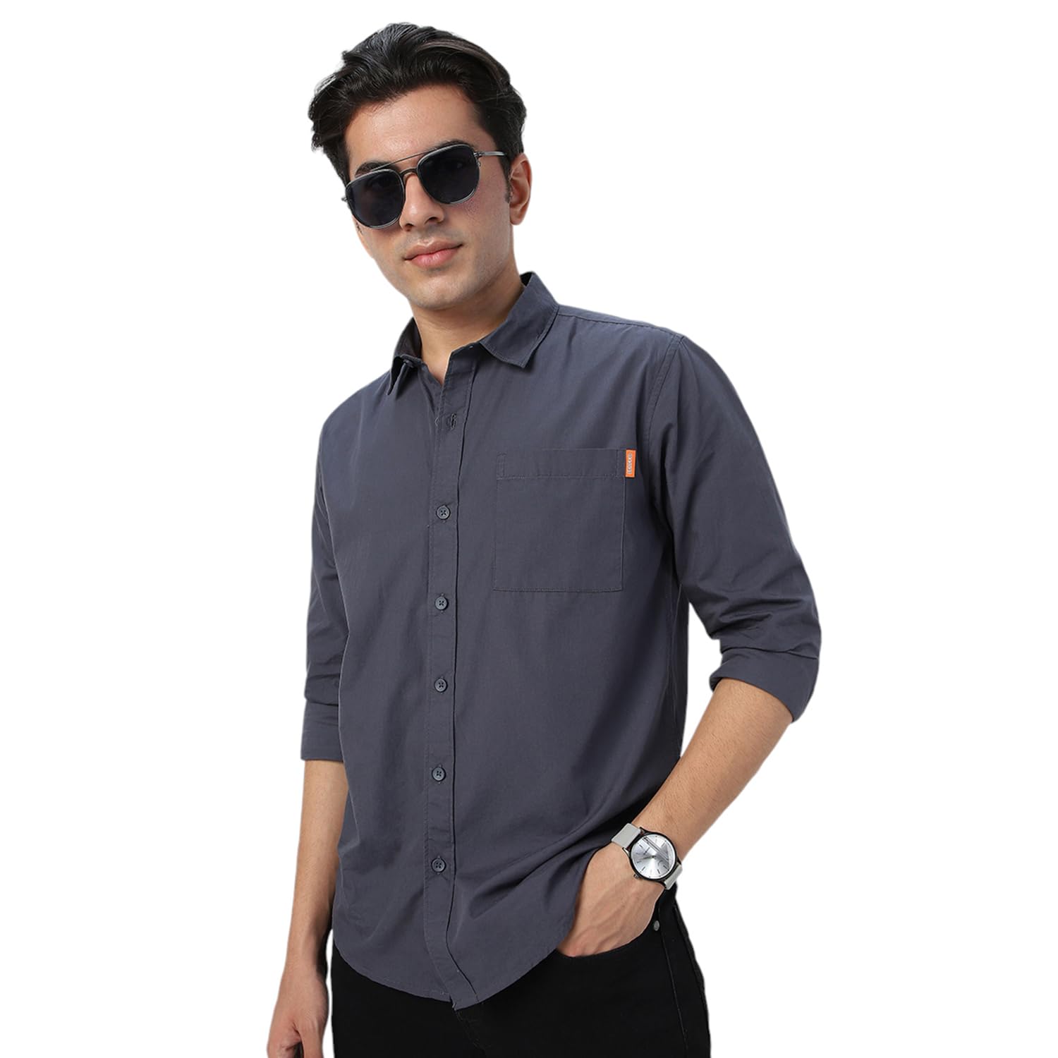 Urbano Fashion Men’s Cotton Full Sleeve Regular Fit Casual Solid Shirt
