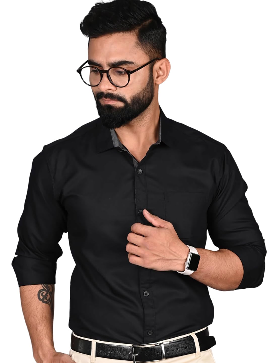 Tee Projekt Premium Plain Cotton Shirt For Men|Cotton Shirt|Regular Fit Casual Shirt|Solid Shirt|Full Sleeves|Formal Shirt