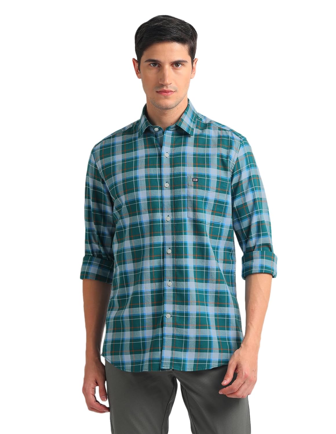 Arrow Men’s Cotton Checkered Slim Fit Shirt Arrow Men’s Cotton Checkered Slim Fit Shirt
