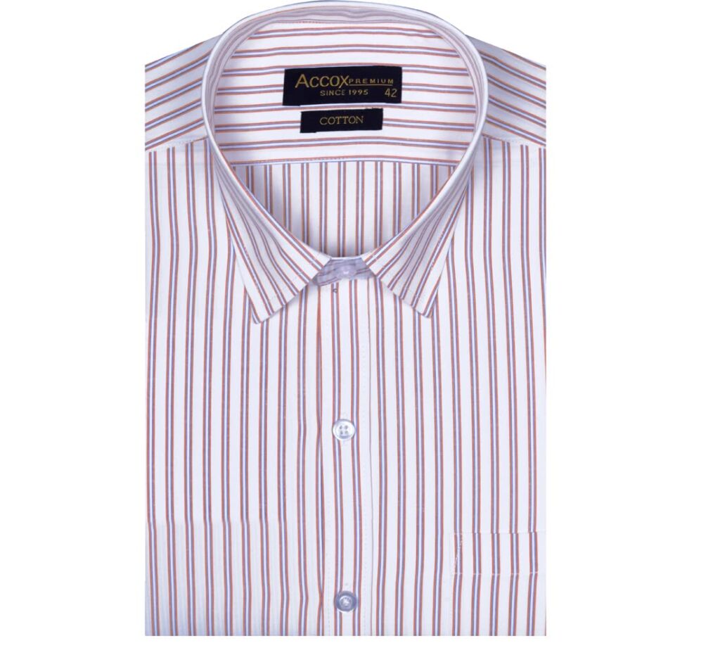 ACCOX Men’s Striped Full Long Sleeves Regular Fit Cotton Formal Checkred Shirts(GCR78)