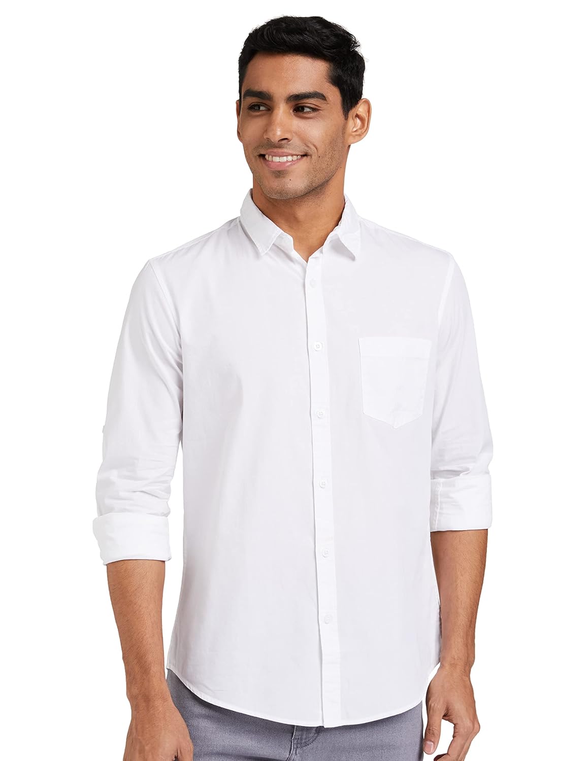 Amazon Brand – Symbol Men’s Cotton Shirt | Casual | Plain | Full Sleeve | Summer – Regular Fit (Available in Plus Size and Combo Packs)