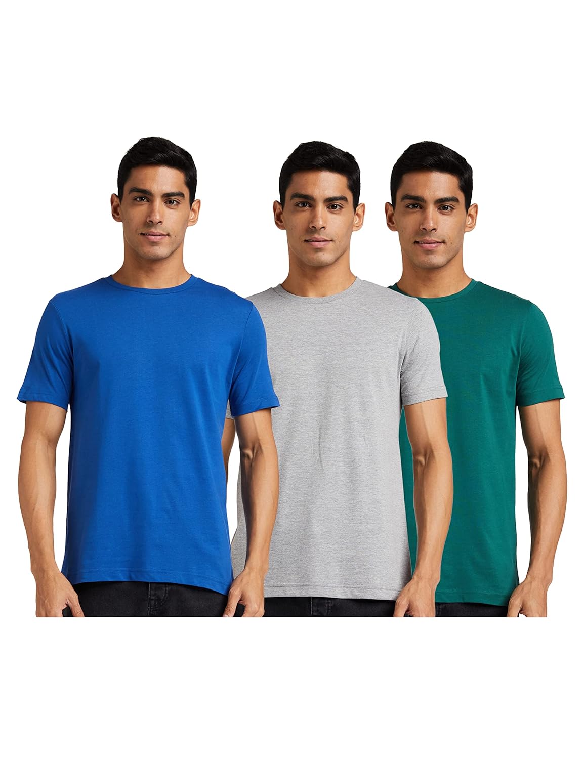 Amazon Brand – Symbol Men’s Solid Cotton T Shirt | Round Neck | Half Sleeve | Plain-Regular Fit (Available in Plus Size and Combo Packs)