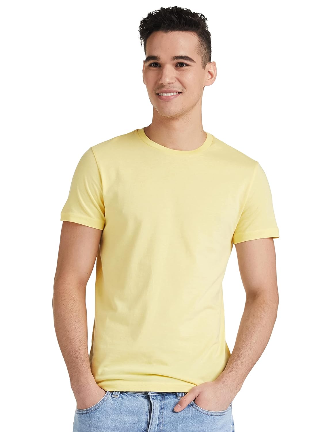 Amazon Brand – Symbol Men’s Solid Cotton T Shirt | Round Neck | Half Sleeve | Plain-Regular Fit (Available in Plus Size)