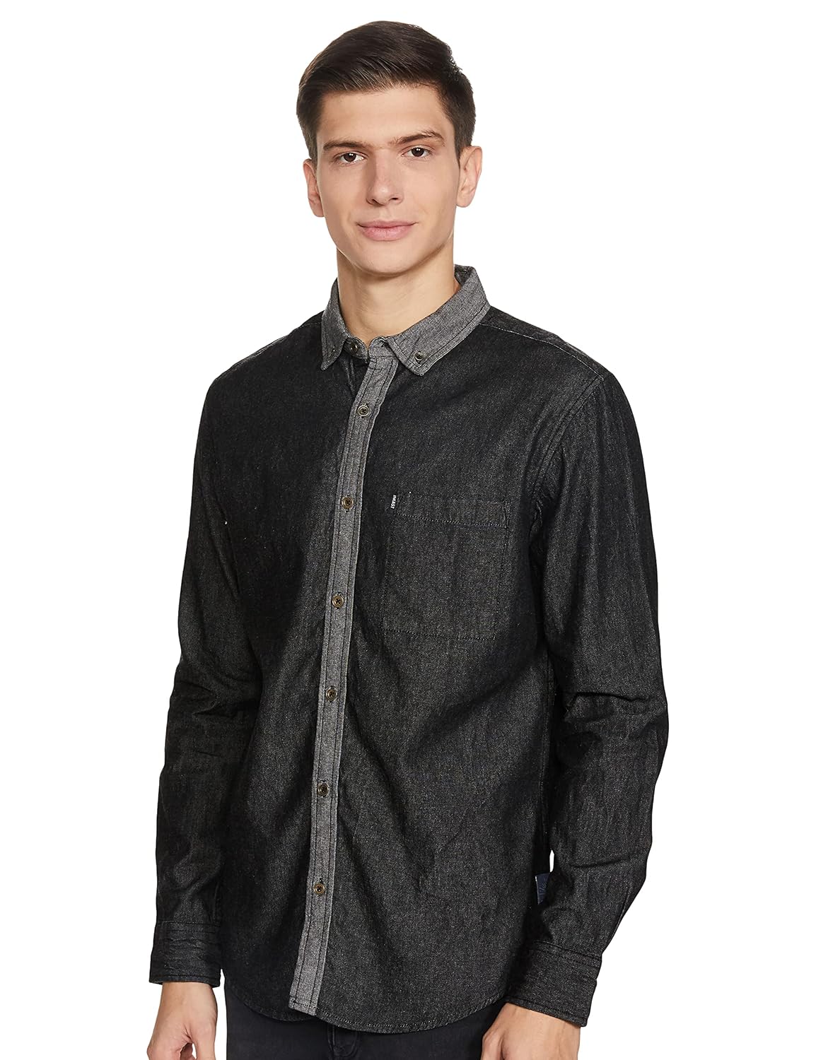 Amazon Brand – INKAST Men’s Solid Slim Fit Casual Shirt