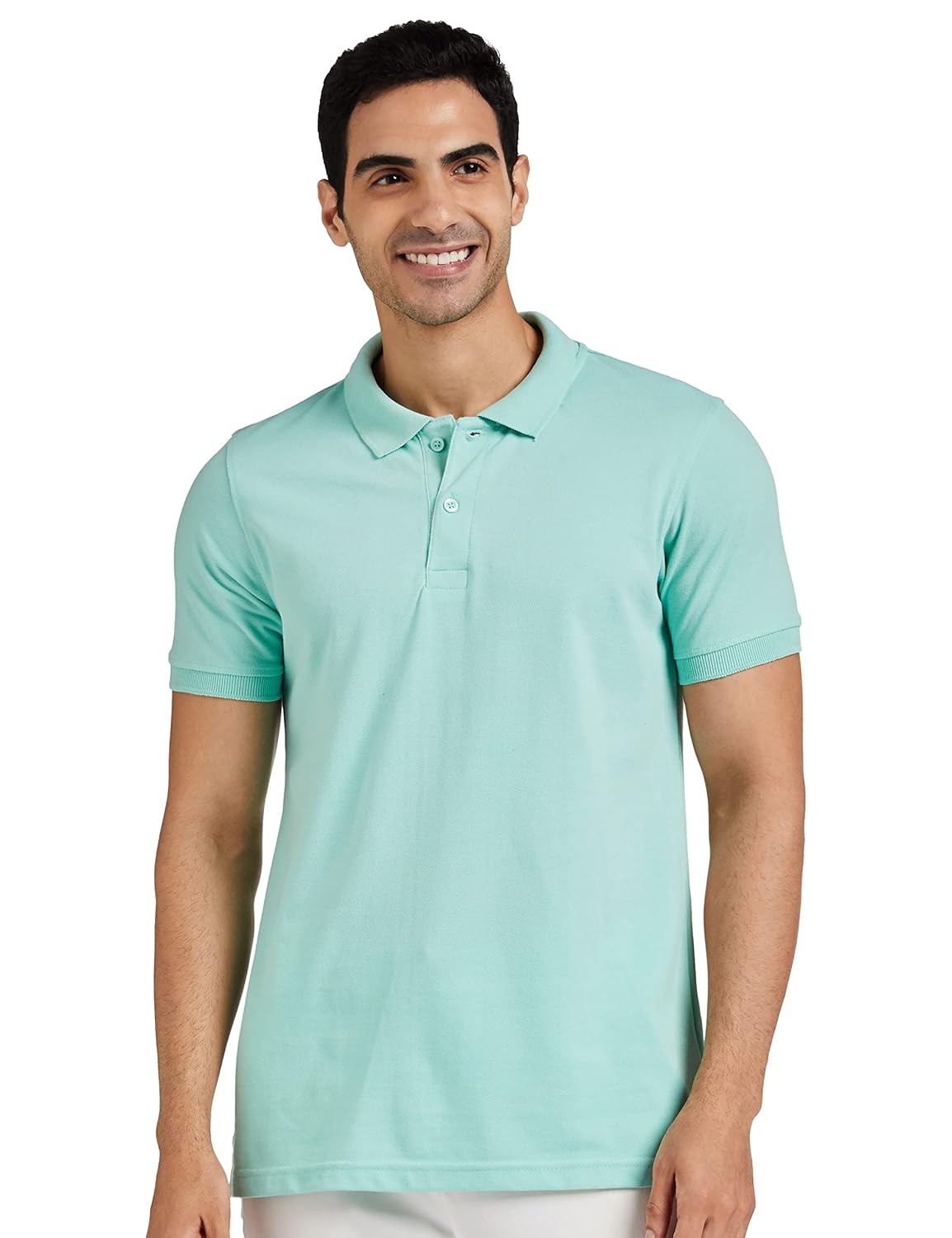 Amazon Brand – Symbol Men’s Solid Cotton Rich Polo T Shirt | Collar Tshirts | Half Sleeves | Plain-Regular Fit