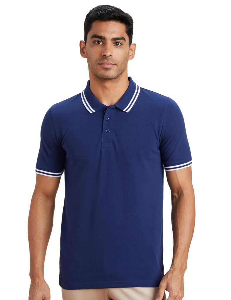 Amazon Brand – Symbol Men’s Solid Cotton Rich Polo T Shirt | Classic Collar Tshirts | Half Sleeves | Plain-Regular Fit (Available in Plus Size and Combo Pack of 2)