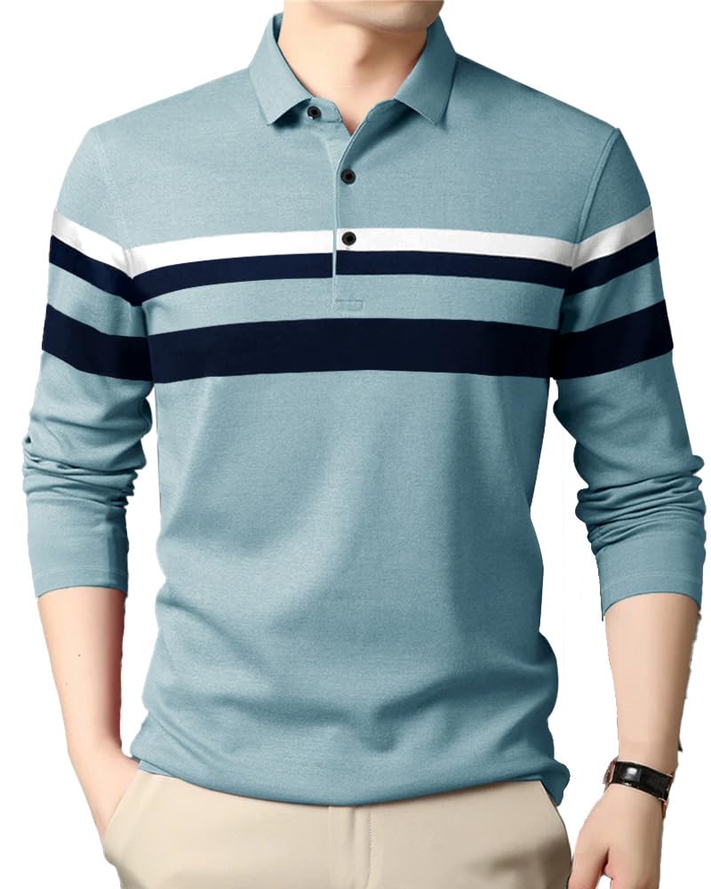 Noble Monk Men’s Regular Fit Polo T Shirt |Full Sleeves |Collar Tshirts | Casual T-Shirt for Men
