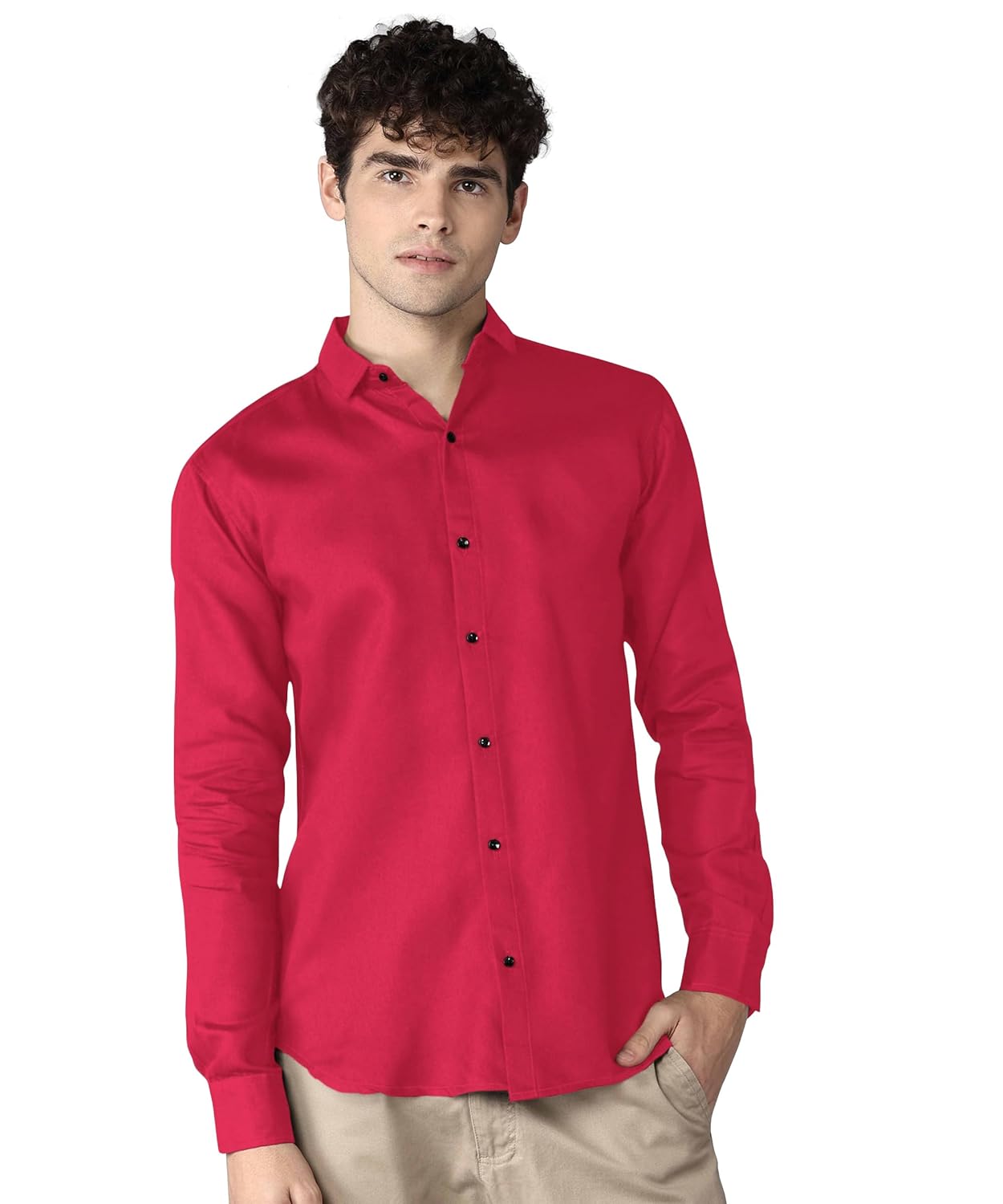 Rich Vesture Shirt for Men, Solid Full Sleeves Shirt, Wrinkle Free Men’s Shirts, Cotton Casual Shirts, Regular Fit Stylish Mens Shirt, Casual Formal Shirts for Men