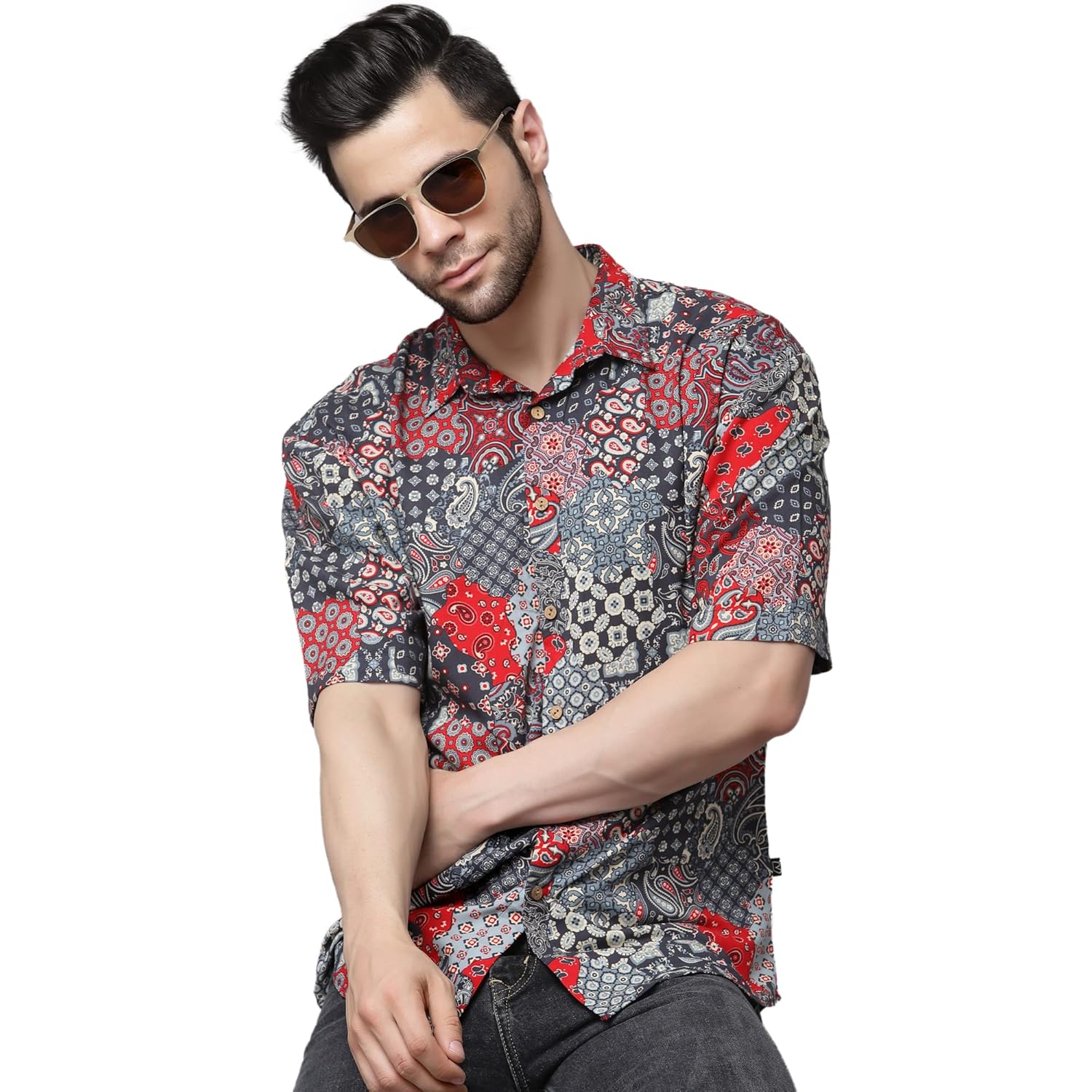 Rigo Rayon Printed Shirts for Men | Half Sleeves Hawaiian Shirts for Men | Summer Shirt for Men | Regular Fit, Casual Shirt | Goa | Beach | Party | Outing Wear Shirt for Boys and Men’s