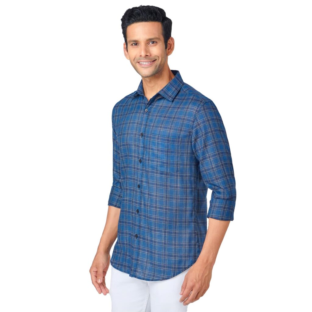 MARKRICH Checkered Slim Fit Checks with Spread Collar & Full Sleeves | Premium Cotton Stylish for Exclusive Latest Men Shirt I Casual Workwear Fashionable MARKRICH Checkered Slim Fit Checks with Spread Collar & Full Sleeves | Premium Cotton Stylish for Exclusive Latest Men Shirt I Casual Workwear Fashionable