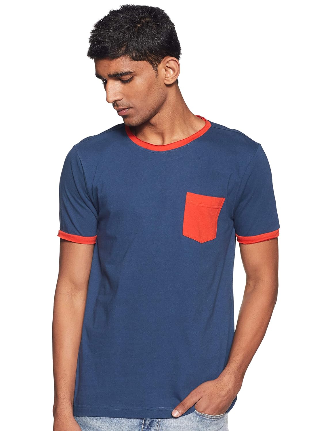 Amazon Brand – INKAST Men’s Solid Regular Fit T-Shirt
