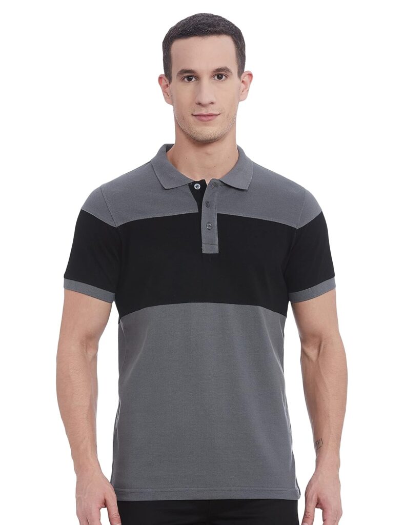 Amazon Brand – Symbol Men’s Cotton Block Regular Fit Polo Shirt