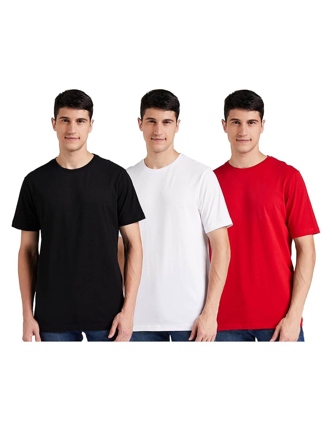 Amazon Brand – Symbol Men’s Solid Cotton T Shirt | Plain | Round Neck | Half Sleeve – Regular Fit | Combo Pack of 3 (Available in Plus Size) (White, Jet Black, Sage Red_3XL) Amazon Brand – Symbol Men’s Solid Cotton T Shirt | Plain | Round Neck | Half Sleeve – Regular Fit | Combo Pack of 3 (Available in Plus Size) (White, Jet Black, Sage Red_3XL)