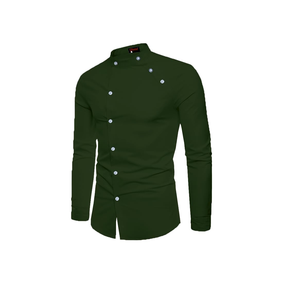 Qlonz Store Double threshold Men Regular Fit Mandarin Collar Full Sleeve Casual Shirt Qlonz Store Double threshold Men Regular Fit Mandarin Collar Full Sleeve Casual Shirt