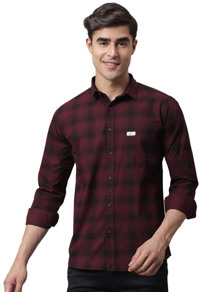 Majestic Man Cotton Checkered Slim Fit Casual Shirt For Men