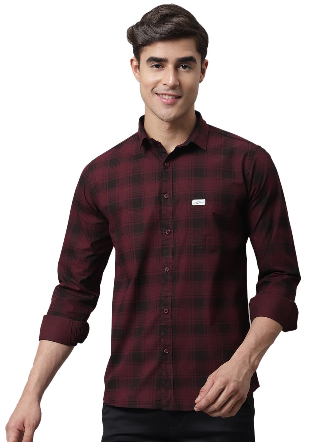 Majestic Man Cotton Checkered Slim Fit Casual Shirt For Men