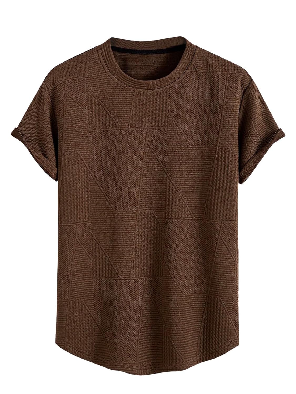 GRECIILOOKS T Shirt for Men Cotton | Textured Oversized Fit Men t-Shirt | Round Neck Half Sleeve Men t-Shirt