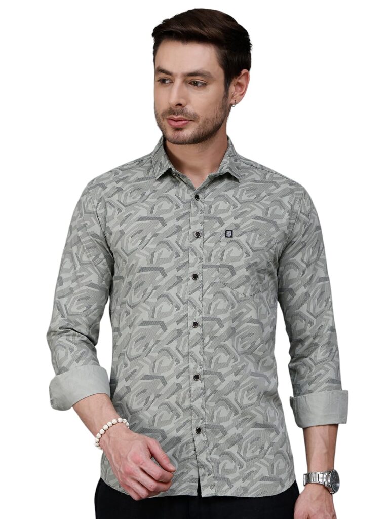 Majestic Man Printed Pure Cotton Slim Fit Casual Shirt