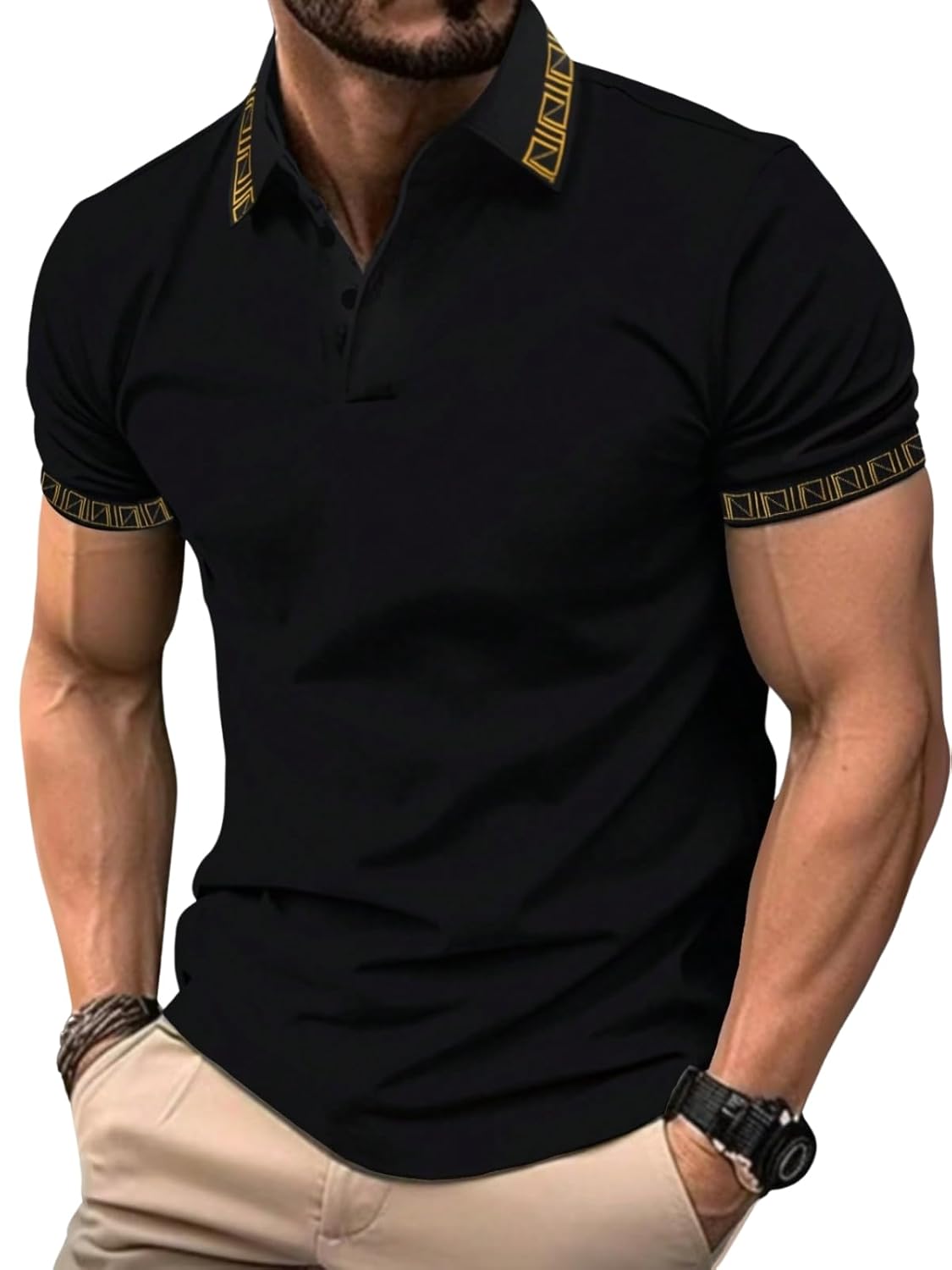 GRECIILOOKS Solid Regular Fit Polo Casual for Men Stylish Latest | Half Sleeve T Shirt