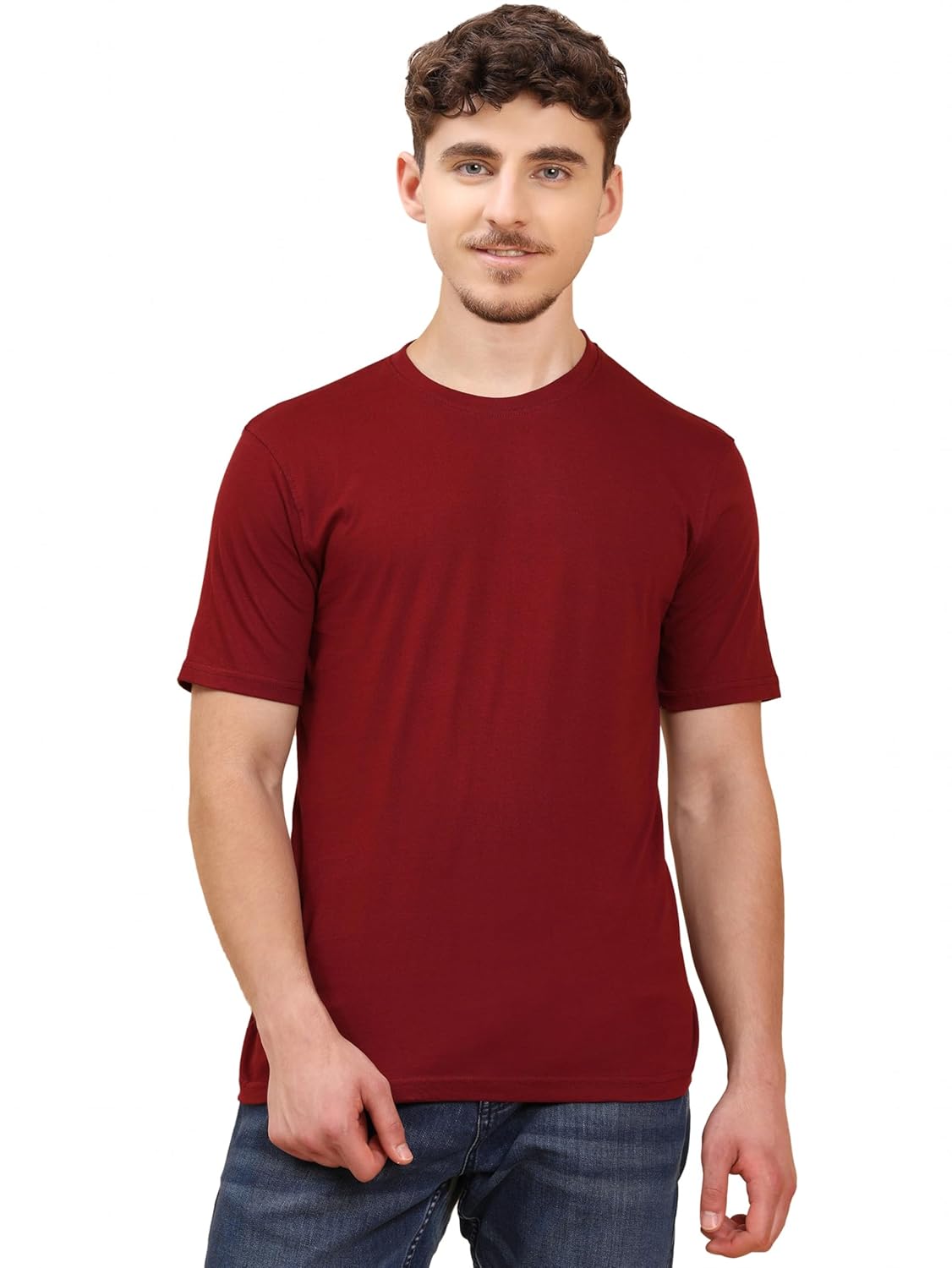ENCIGER® Men’s Regular Fit Plain T-Shirt | Soft Cotton Crew Neck Casual T-Shirt for Men | Half Sleeve Solid Tee
