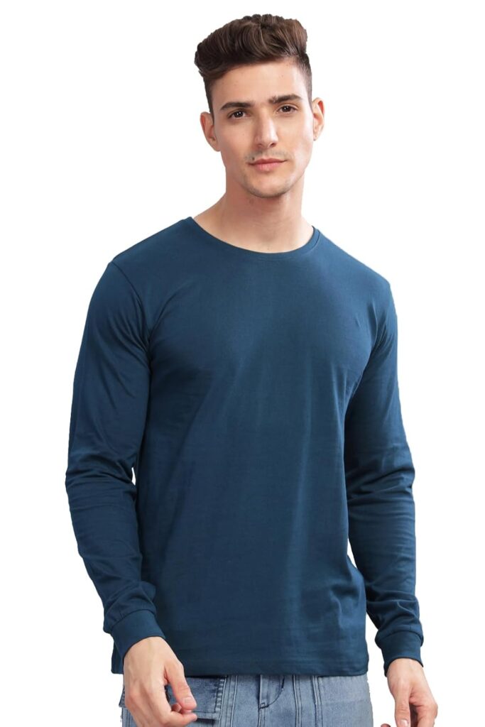 ADRO Full Sleeve Tshirt for Men | Colorblock T Shirt for Men | 100% Cotton Tshirt | Full Sleeve Regular Fit T-Shirt | Men’s Full Sleeves T Shirts