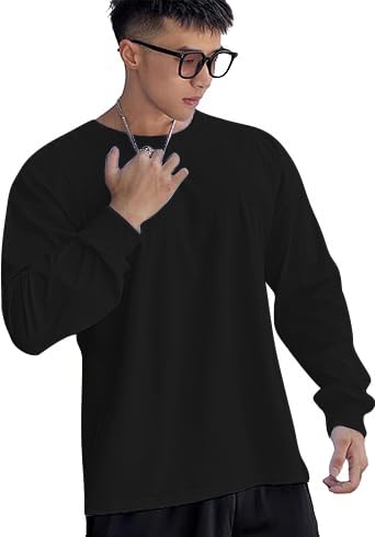 CHKOKKO Men’s Polyester Oversized Fit T-Shirt