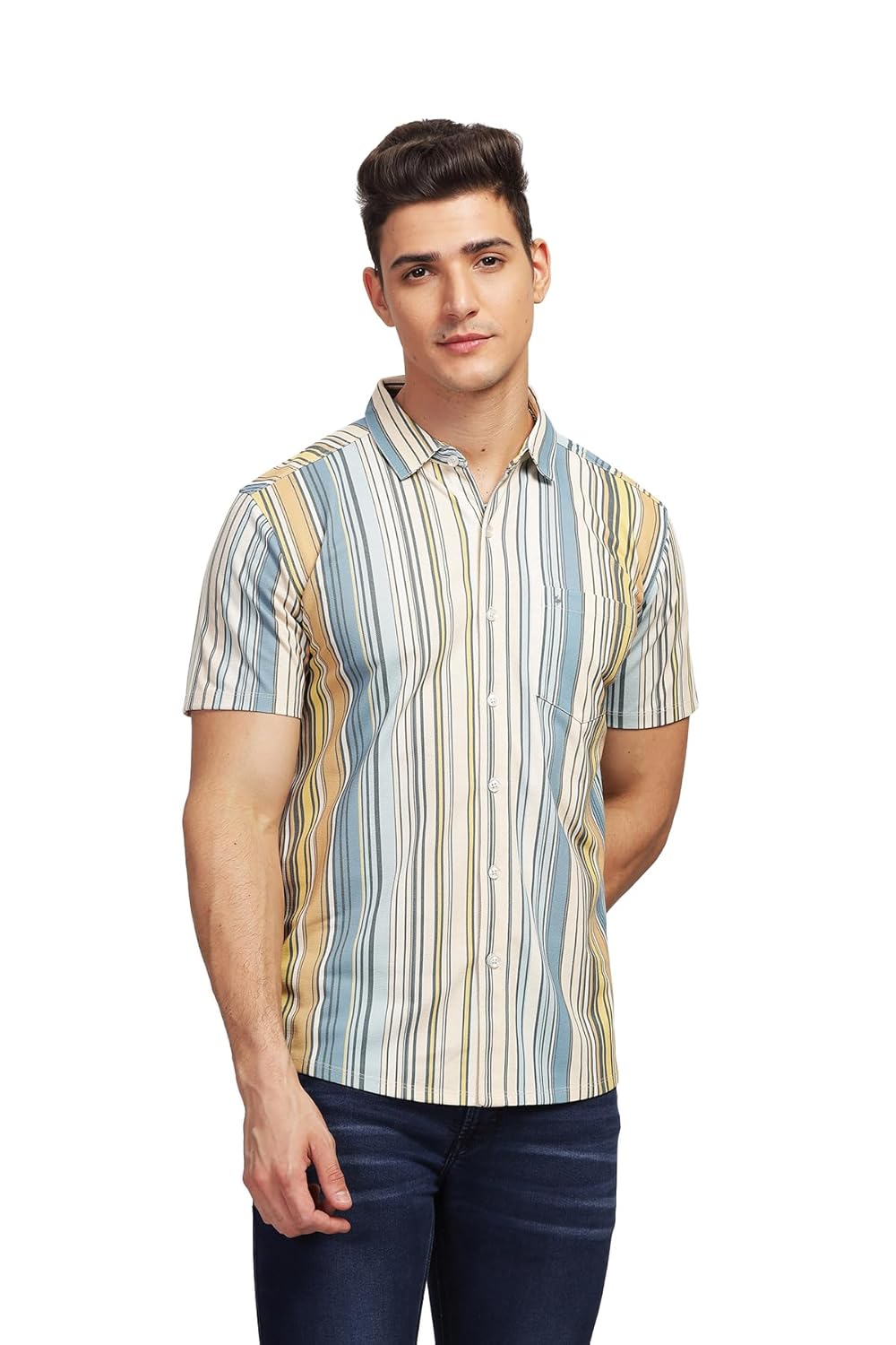BULLMER Trendy Regular Fit Printed Causal Shirt for Men